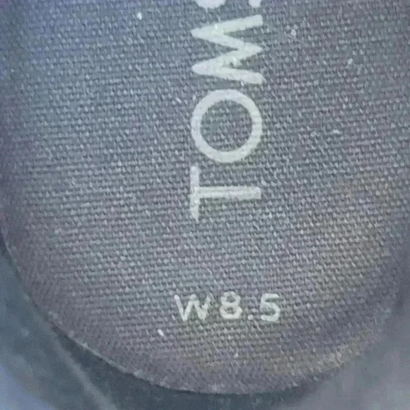 TOMS Womens Melrose Black Lace Up Nubuck Ankle Wedge Boots Size 8-1/2 - Picture 8 of 9